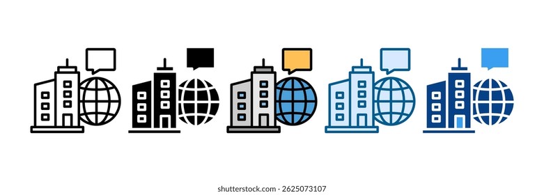 Conjunto de iconos de comunicación Corporativa Colección de estilo múltiple