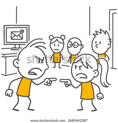 Corporate Communication Issues Representation of a Stressful Verbal Confrontation and Tense Atmosphere Occurring in the Office.
