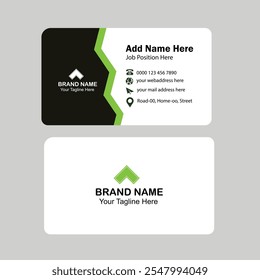 Corporate company business card template or double sided business card