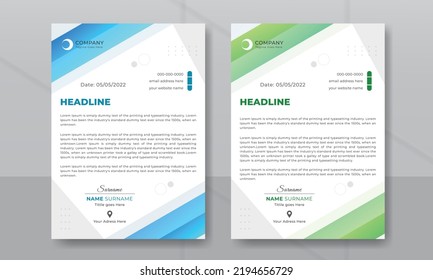 Corporate company letterhead template or abstract pad design.