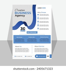 Corporate company modern flyer design concept. Company presentation a4 page template.