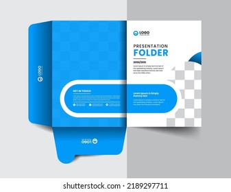 Corporate Company Presentation Folder Layout Concept Design With Modern Shapes