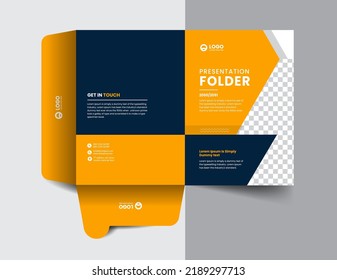corporate company presentation folder layout concept design with modern shapes