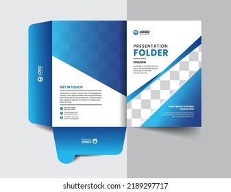 corporate company presentation folder layout concept design with modern shapes