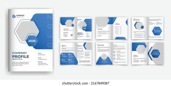 Corporate company profile annual report multi page layout minimal brochure design template