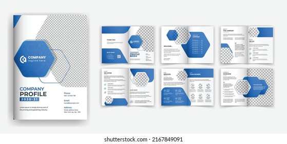 Corporate company profile annual report multi page layout minimal brochure design template