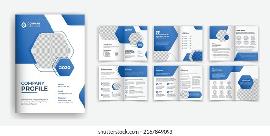 Corporate company profile annual report multi page layout minimal brochure design template
