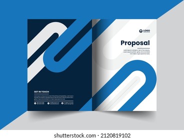 Corporate company profile brochure annual report booklet proposal cover page layout concept design with modern shapes 