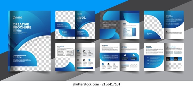 Corporate company profile brochure annual report booklet business proposal layout concept design and cover with creative shapes