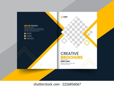 Corporate company profile brochure annual report booklet proposal cover page layout concept design with modern shapes