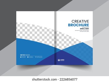 Corporate company profile brochure annual report booklet proposal cover page layout concept design with modern shapes