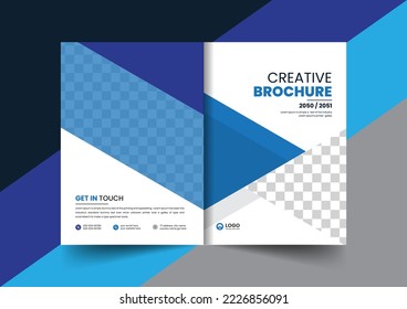 Corporate company profile brochure annual report booklet proposal cover page layout concept design with modern shapes