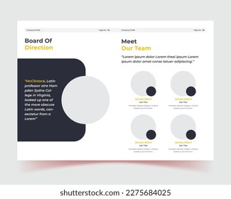 corporate company profile brochure template design, Abstract composition, brochure, Yellow,Book cover design, Black. Creative, Set of infographic elements. Presentation template