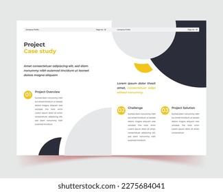 corporate company profile brochure template design, Black,Abstract composition, brochure, Yellow,Book cover design, Presentation template, Creative,Set of infographic elements