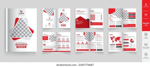 Corporate company profile brochure template, creative business brochure, multipage brochure design, Minimal and clean layout design