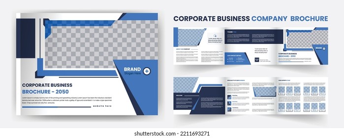Corporate company profile landscape tri fold healthcare Business brochure design minimal and modern 