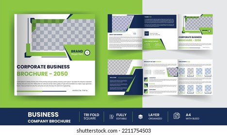 Corporate Company Profile Square Tri Fold Healthcare Business Brochure Design Minimal And Modern 