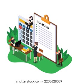 Corporate compliance, culture and policies isometric 3d vector illustration concept for banner, website, illustration, landing page, flyer, etc.