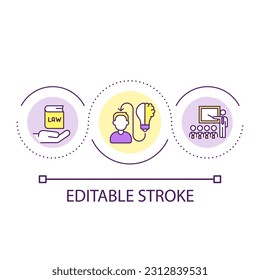 Corporate compliance training loop concept icon. Inform employees about workplace safety abstract idea thin line illustration. Isolated outline drawing. Editable stroke. Arial font used