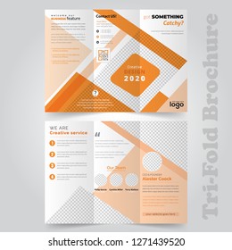 Corporate Concept Tri-fold brochure Design or magazine cover design vector template - Vector
