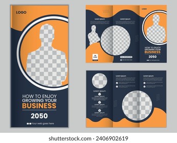 Corporate concept Trifold Brochure Design template with Layout