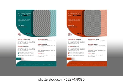 Corporate construction a4 flyer template