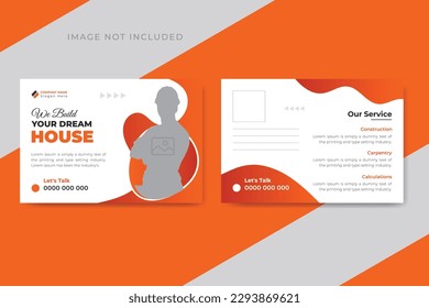 Corporate construction template and flat design