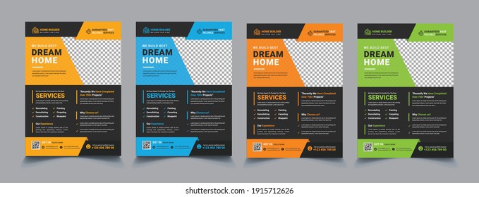 Corporate construction tools cover a4 template and flat icons for a report and brochure design, flyer, banner, leaflets decoration for printing and presentation vector illustration,Handyman home repai