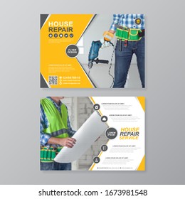 Cover für Corporate-Konstruktionstools, Rückseite a4-Vorlage und flache Symbole für einen Bericht- und Broschürenentwurf, Flyer, Banner, Prospektdekorationen für die Vektorillustration- und Präsentationsgrafik