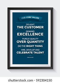 Corporate Core Values Framed Poster