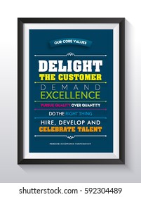 Corporate Core Values Framed Poster