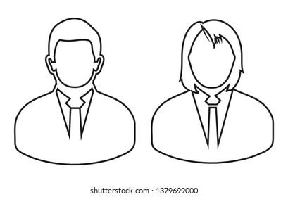 Corporate couple Icon. Line style vector EPS. 