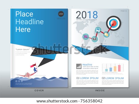 corporate cover book design template infographic stock vector