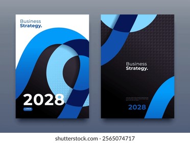 Corporate Cover Design A4 Template. Business Template, Brochure, Annual Report, Magazine, Poster, Presentation, Portfolio, Flyer, Proposal, Banner, Website, Vector Illustration, Blue and Black.