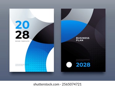 Corporate Cover Design A4 Template. Business Template, Brochure, Annual Report, Magazine, Poster, Presentation, Portfolio, Flyer, Proposal, Banner, Website, Vector Illustration, Blue and Black.