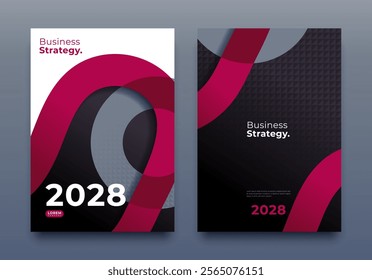 Corporate Cover Design A4 Template. Business Template, Brochure, Annual Report, Magazine, Poster, Presentation, Portfolio, Flyer, Proposal, Banner, Website, Vector Illustration, Red and Black.