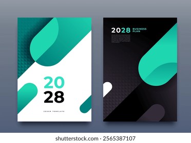 Corporate Cover Design A4 Template. Business Template, Brochure, Annual Report, Magazine, Poster, Presentation, Portfolio, Flyer, Proposal, Banner, Website, Vector Illustration, Green and Black.