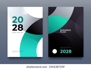 Corporate Cover Design A4 Template. Business Template, Brochure, Annual Report, Magazine, Poster, Presentation, Portfolio, Flyer, Proposal, Banner, Website, Vector Illustration, Green and Black.