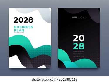 Corporate Cover Design A4 Template. Business Template, Brochure, Annual Report, Magazine, Poster, Presentation, Portfolio, Flyer, Proposal, Banner, Website, Vector Illustration, Green and Black.