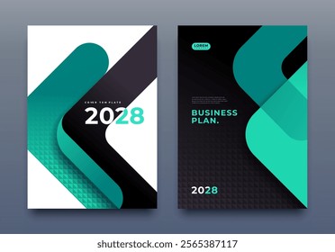 Corporate Cover Design A4 Template. Business Template, Brochure, Annual Report, Magazine, Poster, Presentation, Portfolio, Flyer, Proposal, Banner, Website, Vector Illustration, Green and Black.