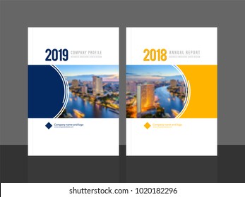 Corporate cover design for annual report and company profile, magazine, flyer or booklet. Business brochure template layout. A4 cover vector EPS-10 sample image with Gradient Mesh.