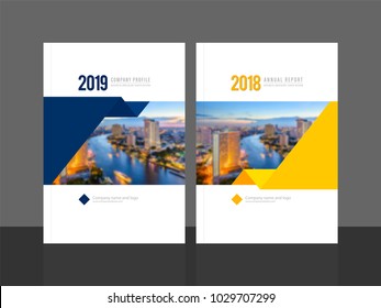 Corporate cover design for annual report and company profile, magazine, flyer or booklet. Business brochure template layout. A4 cover vector EPS-10 sample image with Gradient Mesh.