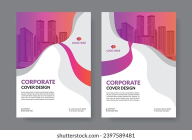 Corporate cover design template, annual report, business cover design in a4 size, corporate brochure, booklet, flyer, magazine, simple and modern design