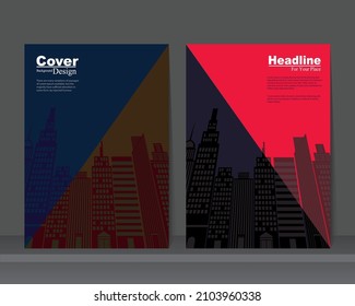 Corporate cover design template with business city concept for annual report, book, brochure or poster.