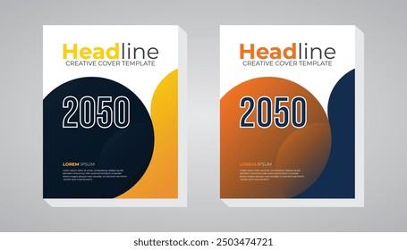Corporate cover page design template, professional business book cover flyer template, book cover with subject.
