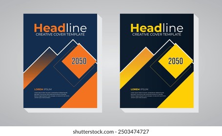 Corporate cover page design template, professional business book cover flyer template, book cover with subject.

