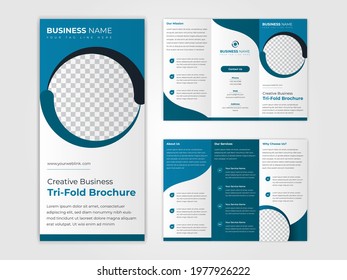 Corporate Creative Business Agency Tri-Fold Brochure A4 Template With Multiple Color and Gradients Style 2