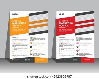 Corporate and creative business flyer design template.