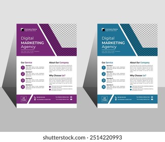 Corporate Creative Business Flyer Design Vector Template with minimalist layout and modern style, Flyer Design Layout Template in A4.