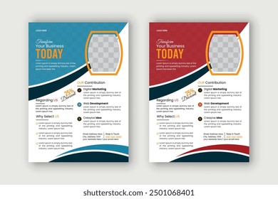 Diseño creativo Corporativa de la Plantilla del volante del negocio, diseño del volante del marketing digital, folleto, Plantilla de la cubierta de la revista